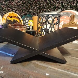 Black Wooden Book Stand for Reading - 15° Angle Book Display Coffee Reader